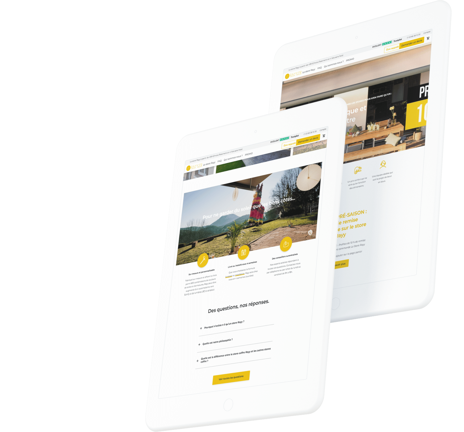 Store Rayy, client de l'agence digitale Data Projekt - Site e-commerce & Configurateur de store sur-mesure