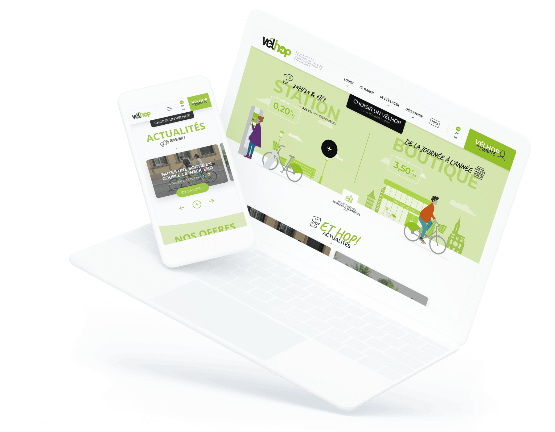 Vélhop, client de l'agence digitale Data Projekt - Création de site web wordpress et développement technique sur-mesure